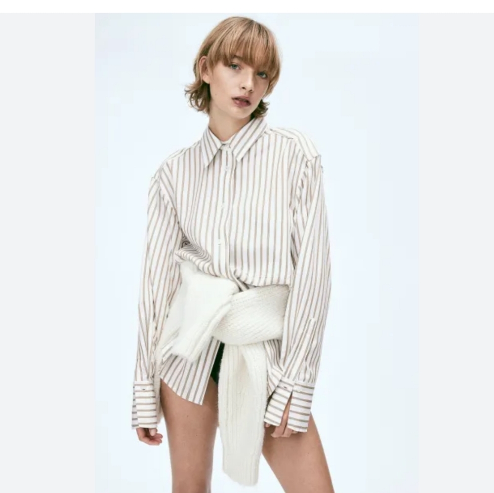 😍Zara flowly lined button shirt